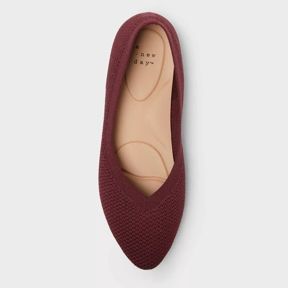 Women's Knit Burgundy Flats by A New Day Claire‎  Size 7 New With Tags - Picture 4 of 9